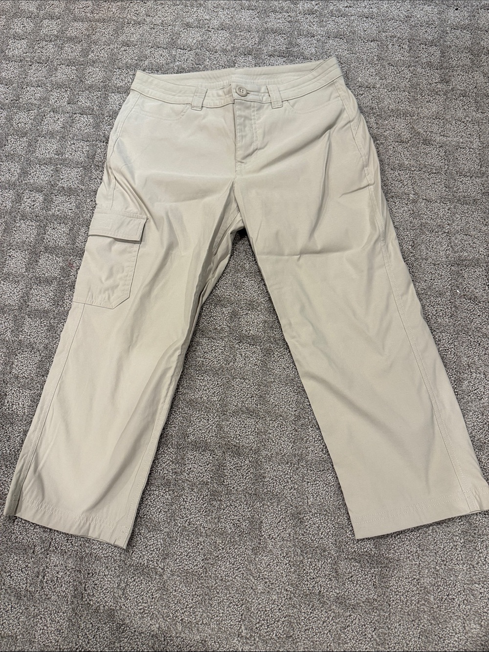 Eddie Bauer Women's Tan Cargo Capris with Side Pocket